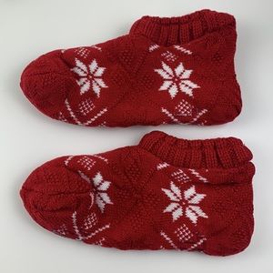 NWOT Lauren Ralph Lauren Women's All Over Snowflake Bootie Socks Red Size 9-12